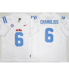 Men's Ole Miss Rebels #6 Trinidad Chambliss White 2026 F.U.S.E. Stitched jersey