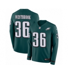 Men's Nike Philadelphia Eagles #36 Brian Westbrook Limited Green Therma Long Sleeve NFL Jersey
