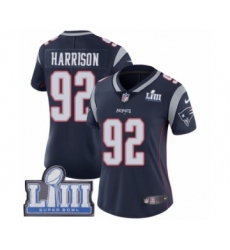 Women's Nike New England Patriots #92 James Harrison Navy Blue Team Color Vapor Untouchable Limited Player Super Bowl LIII Bound NFL Jersey