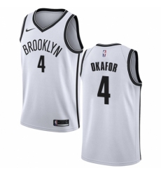 Men's Nike Brooklyn Nets #4 Jahlil Okafor Authentic White NBA Jersey - Association Edition