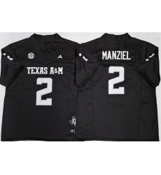 Men's Texas A&M Aggies Lions #2 Johnny Manziel Black 2025 F.U.S.E. Stitched Jersey