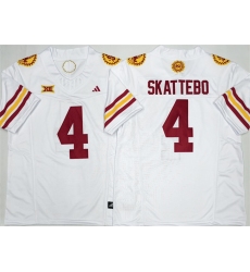 Men's Arizona State Sun Devils #4 Cam Skattebo White 2025 F.U.S.E. Vapor Limited Stitched Jersey