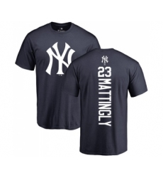 MLB Nike New York Yankees #23 Don Mattingly Navy Blue Backer T-Shirt