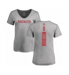 Basketball Women's Houston Rockets #0 Russell Westbrook Ash Backer T-Shirt