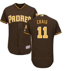 Men's Majestic San Diego Padres #11 Allen Craig Brown Alternate Flex Base Authentic Collection MLB Jersey