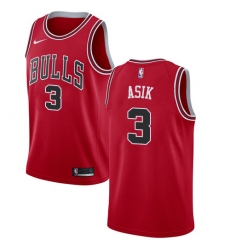 Women's Nike Chicago Bulls #3 Omer Asik Swingman Red Road NBA Jersey - Icon Edition