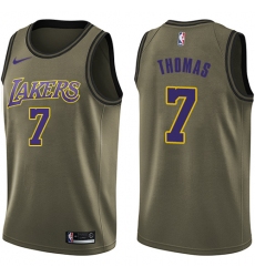 Youth Nike Los Angeles Lakers #7 Isaiah Thomas Swingman Green Salute to Service NBA Jersey
