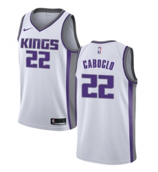 Youth Nike Sacramento Kings #22 Bruno Caboclo Swingman White NBA Jersey - Association Edition
