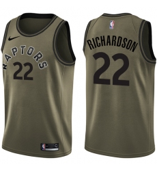 Youth Nike Toronto Raptors #22 Malachi Richardson Swingman Green Salute to Service NBA Jersey