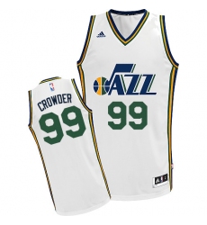 Men's Adidas Utah Jazz #99 Jae Crowder Swingman White Home NBA Jersey