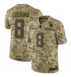 Men's Nike Minnesota Vikings #8 Kirk Cousins Limited Camo 2018 Salute to Service NFL Jers