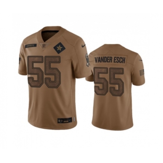 Men's Nike Dallas Cowboys #55 Leighton Vander Esch 2023 Brown Salute To Service Limited Football Stitched Jersey Men's Nike Dallas Cowboys #55 Leighton Vander Esch 2023 Brown Salute To Service Limited Football Stitched Jersey