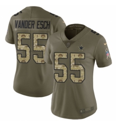 Women's Nike Dallas Cowboys #55 Leighton Vander Esch Limited Olive/Camo 2017 Salute to Service NFL Jersey