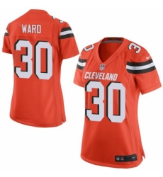 Women's Nike Cleveland Browns #30 Denzel Ward Game Orange Alternate NFL Jersey