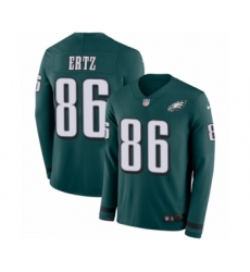 Youth Nike Philadelphia Eagles #88 Dallas Goedert Limited Black Salute to Service Therma Long Sleeve NFL Jersey