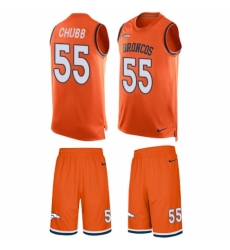 Men's Nike Denver Broncos #55 Bradley Chubb Limited Orange Tank Top Suit NFL Jersey