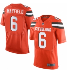 Men's Nike Cleveland Browns #6 Baker Mayfield Elite Orange Alternate NFL Jersey