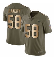 Youth Nike Tennessee Titans #58 Harold Landry Limited Olive/Gold 2017 Salute to Service NFL Jersey