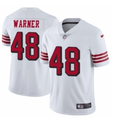Men's Nike San Francisco 49ers #48 Fred Warner Elite White Rush Vapor Untouchable NFL Jersey