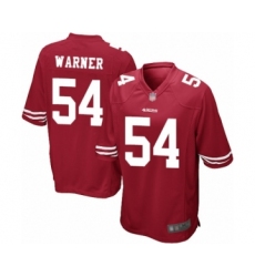 Men's San Francisco 49ers #54 Fred Warner Game Red Team Color Football Jersey