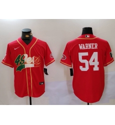 Men's San Francisco 49ers #54 Fred Warner Red With Cool Base Stitched Baseball Jersey