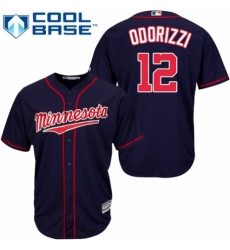 Men's Majestic Minnesota Twins #12 Jake Odorizzi Replica Navy Blue Alternate Road Cool Base MLB Jersey