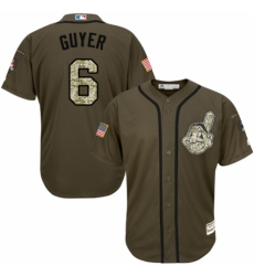 Men's Majestic Cleveland Indians #6 Brandon Guyer Authentic Green Salute to Service MLB Jersey
