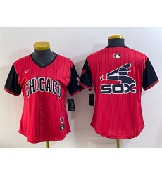 Women's Chicago White Sox Team Big Logo Red Black 2025 City Connect Limited Stitched Baseball Jersey(Run Small)