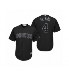 Men's Arizona Diamondbacks #4 Ketel Marte El Nino Black 2019 Players Weekend Replica Jersey