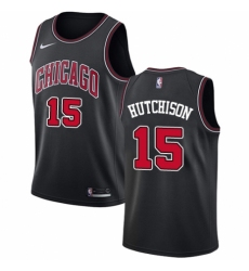 Women's Nike Chicago Bulls #15 Chandler Hutchison Authentic Black NBA Jersey Statement Edition