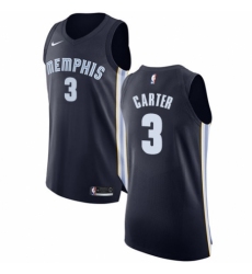 Men's Nike Memphis Grizzlies #3 Jevon Carter Authentic Navy Blue Road NBA Jersey - Icon Edition
