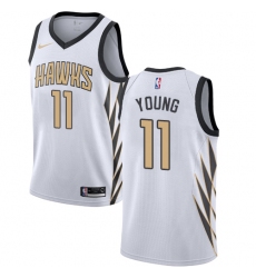 Men's Nike Atlanta Hawks #11 Trae Young Swingman White NBA Jersey - City Edition