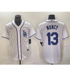 Men's Los Angeles Dodgers #13 Max Muncy White Cool Base Stitched Baseball Jersey