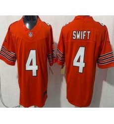Men's Chicago Bears #4 D'Andre Swift Limited Orange FUSE Vapor Jersey
