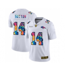 Men's Denver Broncos #14 Courtland Sutton White 2020 Crucial Catch Limited Stitched Jersey