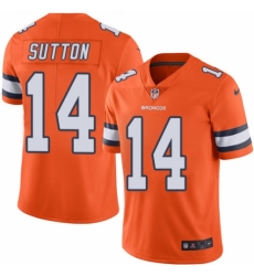 Men's Nike Denver Broncos #14 Courtland Sutton Elite Orange Rush Vapor Untouchable NFL Jersey