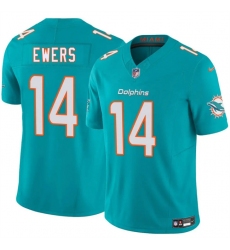 Men's Miami Dolphins #14 Quinn Ewers Aqua 2025 Draft F.U.S.E. Vapor Limited Football Stitched Jersey