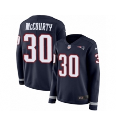 Women's Nike New England Patriots #30 Jason McCourty Limited Navy Blue Therma Long Sleeve NFL Jersey