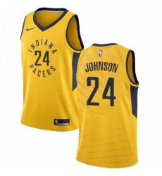 Women's Nike Indiana Pacers #24 Alize Johnson Swingman Gold NBA Jersey Statement Edition