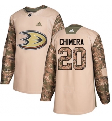 Men's Adidas Anaheim Ducks #20 Jason Chimera Authentic White Away NHL Jersey