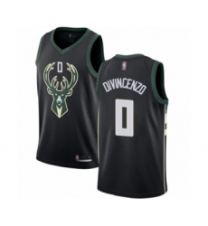 Women's Milwaukee Bucks #0 Donte DiVincenzo Swingman Black Basketball Jersey - Statement Edition