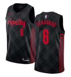 Women's Nike Portland Trail Blazers #6 Nik Stauskas Swingman Black NBA Jersey - City Edition