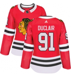 Women's Adidas Chicago Blackhawks #91 Anthony Duclair Authentic White Away NHL Jersey