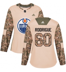 Women's Adidas Edmonton Oilers #60 Olivier Rodrigue Authentic Camo Veterans Day Practice NHL Jersey