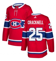 Youth Adidas Montreal Canadiens #25 Adam Cracknell Premier Red Home NHL Jersey