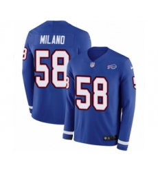 Men's Nike Buffalo Bills #58 Matt Milano Limited Royal Blue Therma Long Sleeve NFL Jersey