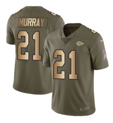 Men's Nike Kansas City Chiefs #21 Eric Murray Limited Olive Gold 2017 Salute to Service NFL Jersey