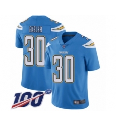 Men's Los Angeles Chargers #30 Austin Ekeler Electric Blue Alternate Vapor Untouchable Limited Player 100th Season Football Jersey Men's Los Angeles Chargers #30 Austin Ekeler Electric Blue Alternate Vapor Untouchable Limited Player 100th Season Football Jersey