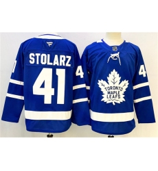 Men's Toronto Maple Leafs #41 Anthony Stolarz Blue 2024-25 Stitched Hockey Jersey