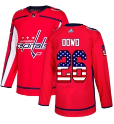 Youth Adidas Washington Capitals #26 Nic Dowd Authentic Red USA Flag Fashion NHL Jersey